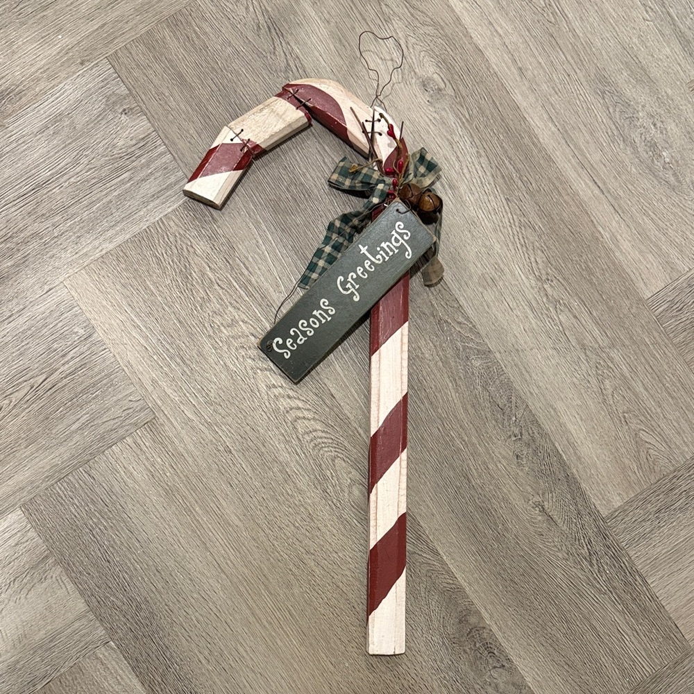 Festive Candy Cane Wall Decor with Red and White Stripes